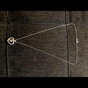 Authentic Pandora Floating Heart Locket with Petite Heart mini Charm / EUC